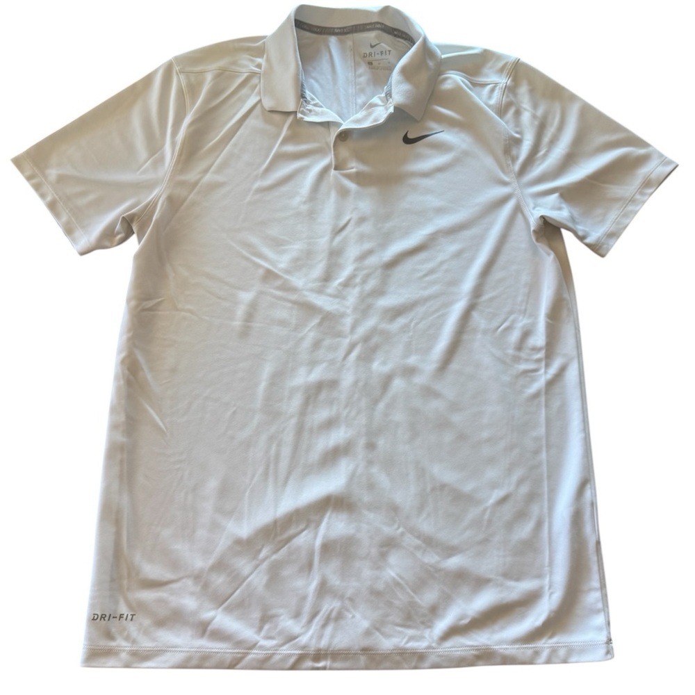 Nike Golf Men's Dri-Fit White Polo Golf Shirt M
